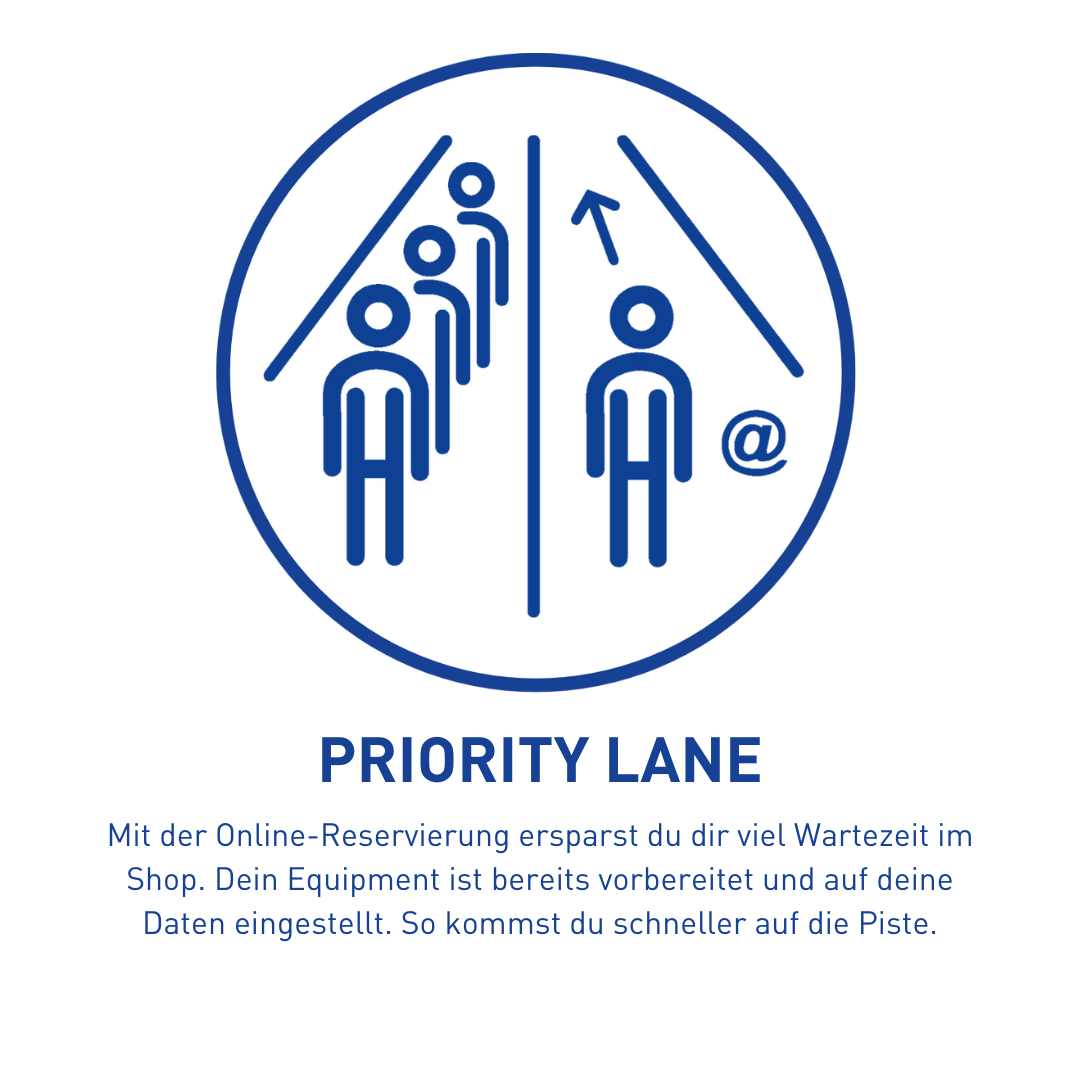Schneller auf der Piste mit der Online-Reservierung.